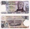 Argentina 5 Pesos UNC (1983-84) Bancnota Necirculata
