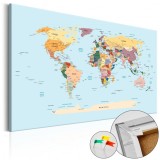 Cumpara ieftin Tablou din plută - Travel with Me [Cork Map] 120x80 cm