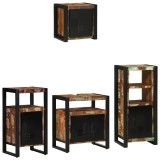 Cumpara ieftin Set de mobilier pentru baie 4 buc. Multicolor si negru