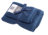Cumpara ieftin Set 2 prosoape baie bumbac albastru inchis 40 x 55 cm, 55 x 100 cm