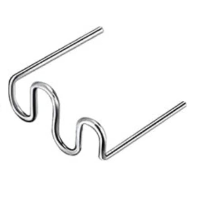 Set 100 capse metalice pentru pistol de sudat plastic, model S, 0.8 mm, otel, argintiu