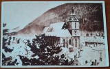 Carte postala, Biserica Neagra, iarna, perioada interbelica