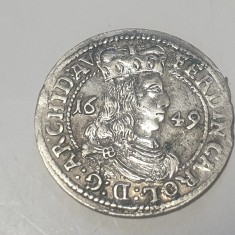 Austria Tirol 3 kreuzer 1649 argint Ferdinand Karol foto