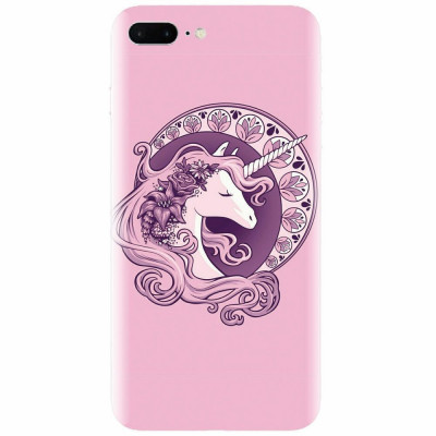 Husa silicon pentru Apple Iphone 8 Plus, Purple Unicorn foto