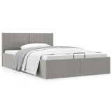 Cumpara ieftin Cadru pat hidraulic cu ladă, gri deschis, 120 x 200 cm, textil