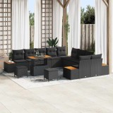 VidaXL Set de canapele pentru grădină 13 pcs Negru Rattan poli