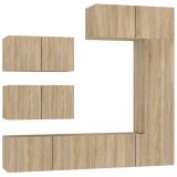 Cumpara ieftin Set dulap TV, 6 piese, stejar sonoma, lemn prelucrat