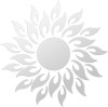 Set 27 Oglinzi Acrilice din PVC, Autoadezive pentru Decorarea Peretilor, Soare cu 26 de Raze, Argintiu