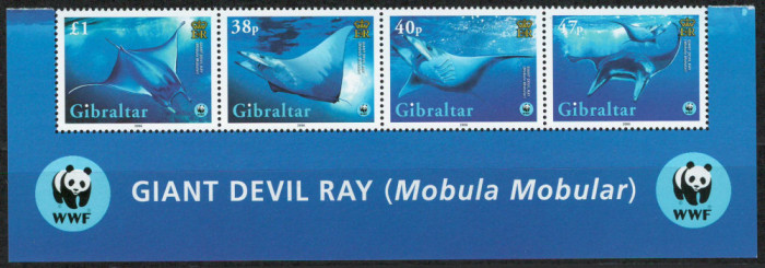 Gibraltar 2006 Mi 1150/53 strip MNH - WWF: Pisici de mare 27-3