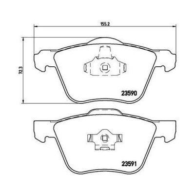 Placute frana Volvo S60 I (384) 07.00-04.10, V70 2 (285) 11.99-12.08, Xc90 I (275) 06.02-01.15, Xc90 I Van (275) 06.02-01.15, Fata, BREMBO foto