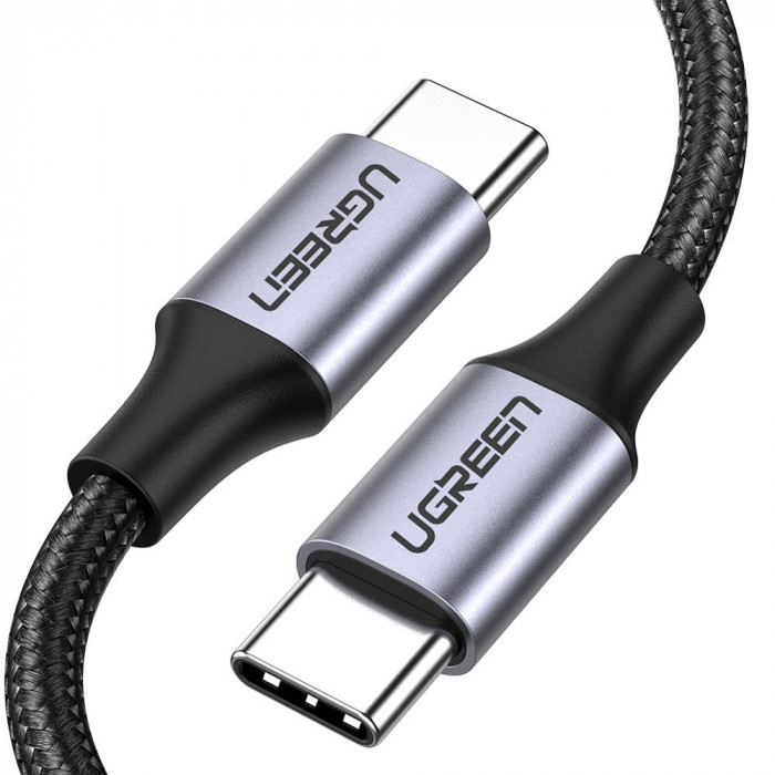 Cablu Ugreen USB Tip C - USB Tip C &Icirc;ncărcare Rapidă 480 Mbps Cablu 60 W 3 A 1 M Negru-gri (US261 50150)
