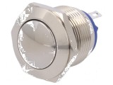 Comutator anti-vandalism SPST-NO 2A/36VDC IP65 &Oslash;19mm
