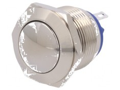 Comutator anti-vandalism SPST-NO 2A/36VDC IP65 &Oslash;19mm