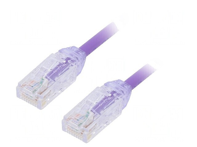 Patch cord UTP Cat6a LSZH Violet 1m 28AWG