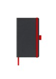 AGENDA NEDATATA A5 CASTELLI, COPERTA RIGIDA NEGRU, ELASTIC ROSU, DICTANDO IVORY