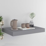 Raft perete suspendat Gossi, gri, 40x23x3.8 cm, MDF, sistem montare invizibil, design modern, capacitate 5 kg