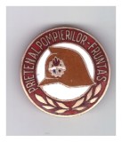 Insigna pionier Prieten al pompierilor - fruntas, varianta mare 30 mm, email