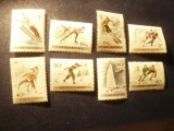 Serie Ungaria 1955 - Sporturi de Iarna , 8 valori dantelate