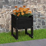 Cumpara ieftin Jardinieră, Negru , 40x40x52,5 cm, lemn masiv de pin