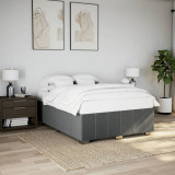 VidaXL Cadru de pat fără saltea, gri &icirc;nchis, 140x190 cm, textil