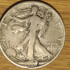 SUA -walking liberty 1/2 half dollar 1919 D argint 900- f rara ! eroare batere !