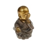Decoratiune de masa, Calugar cu gura acoperita, 16 cm, Ceramica, ATU-086319, Oem