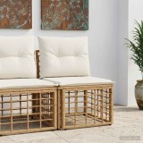 vidaXL Unitate canapea modulară pentru exterior fără brațe natural 42026732