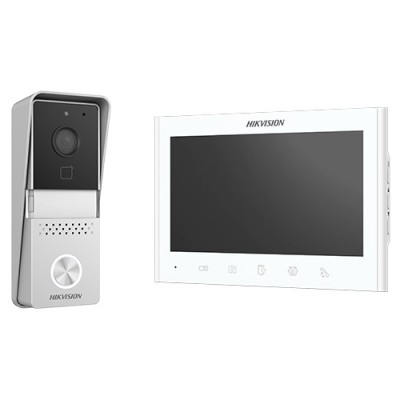 Kit videointerfon analogic 7 inch, camera, conectare 2 fire - HIKVISION DS-KIS102-P-Aparent SafetyGuard Surveillance foto