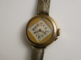 CEAS VINTAGE - De dama - Mecanic - Swiss Made - Placat cu aur - Anii 1950 !