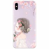 Husa silicon pentru Apple Iphone X, Girl 001