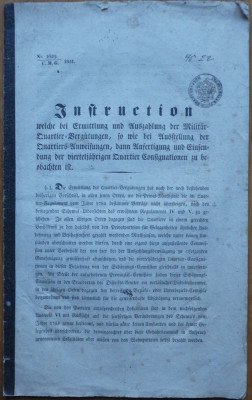 Instructiuni ale Marelui Cartier General al armatei austriece, Sibiu, 1851 foto