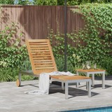 VidaXL Șezlong cu roți 207x58x35 cm din lemn masiv de acacia și oțel inoxidabil