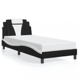 Cumpara ieftin Cadru de pat Viana fara saltea negru si alb 90x190 cm piele artificiala