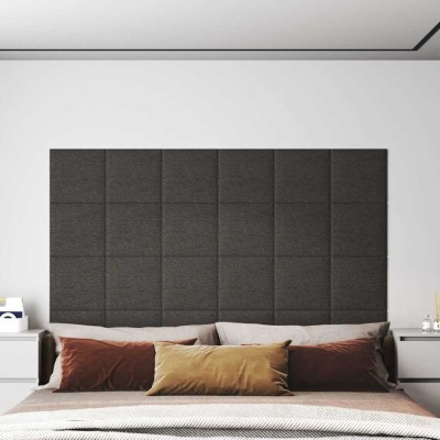 vidaXL Panouri de perete 12 buc. gri &amp;icirc;nchis 30x30 cm textil 1,08 m&amp;sup2; 343790 foto