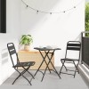 VidaXL Scaun pliabil pentru grădină 2 pcs Antracit 55 x 56.5 x 91cm 42002942