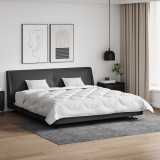 vidaXL Set 3 Piese: Duvet Alb Microfibră 260x220cm + 2 Perne Fibra Bambus/Poliester 40x60cm, Lavabil Mașină