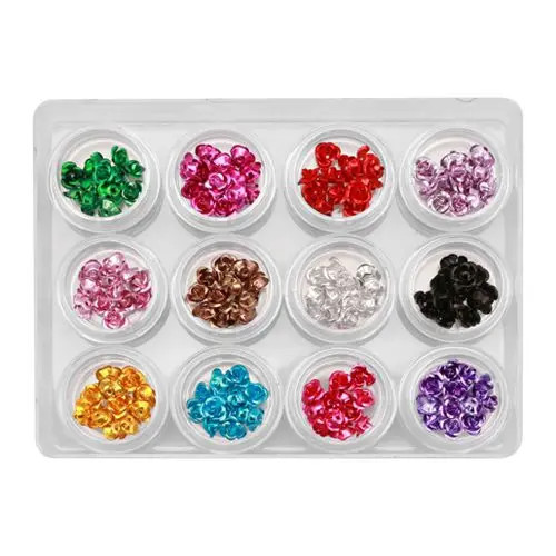 Kit nail art - trandafiri, 12buc