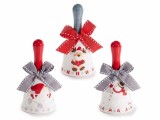 Cumpara ieftin Set 3 clopotei Craciun ceramica multicolora &Oslash; 5 cm x 10 H