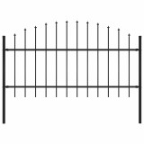 vidaXL Gard de grădină cu v&acirc;rf tip suliță din oțel, 181x125 cm, negru 144942