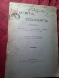 1-55. Iconom Ilie Teodorescu - Conferinta 1909 Spiritul Ecclesiastic - publicatie circulata prin Posta cu 3Bani Carol I catre Prof.I.Cornoiu , 30pag