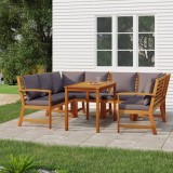 Cumpara ieftin Set mobilier de grădină cu perne, 7 piese, lemn masiv de acacia