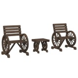 Cumpara ieftin Set mobilier de gradina, 3 piese, lemn masiv de brad