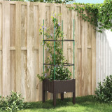 Jardiniera de gradina cu spalier, maro, 40x40x142,5 cm, PP GartenMobel Dekor, vidaXL
