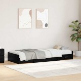 Cadru de pat cu depozitare Stejar Negru 90 x 200 cm Lemn compozit, vidaXL