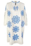 Rochie traditionala dama R24, alb crystal/albastru , marimea XL