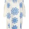 Rochie traditionala dama R24, alb crystal/albastru , marimea L