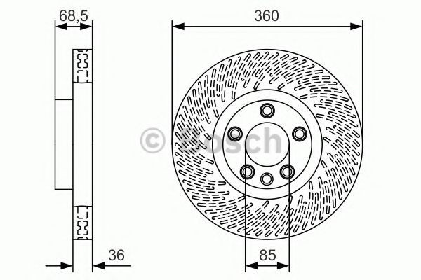 Disc frana PORSCHE CAYENNE (92A) (2010 - 2016) BOSCH 0 986 479 B12