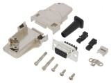 Conector D-Sub 9-Pin Mamă 45&deg; Cu Şurub