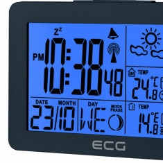 Statie meteo interior-exterior ECG MS 200 Grey, senzor extern fara fir, LCD,