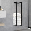 Suport prosoape Gossi negru fier 25x20x95 cm - Suport baie stabil &amp; durabil
